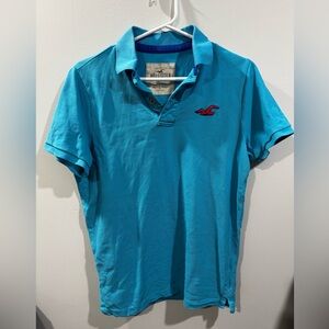 Hollister Men's Y2K Blue Polo Shirt